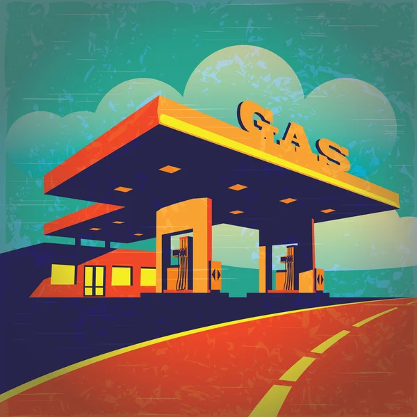 Gasolinera — Vector de stock