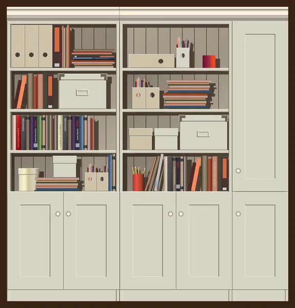 Bookcase — Stockový vektor