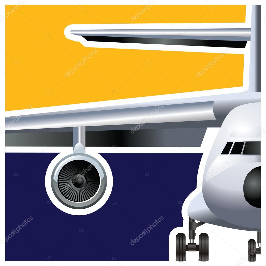 Vector illustration on the theme of cargo air transportation. stylized large cargo plane