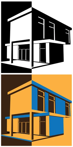 Casa de bloque — Vector de stock