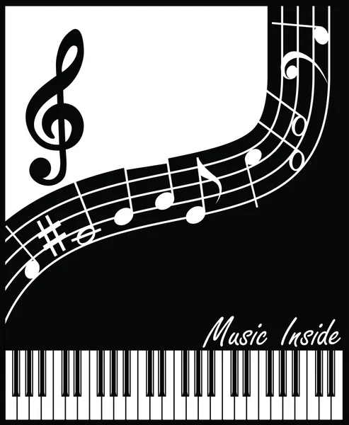 Musique intérieure noir et blanc — Image vectorielle