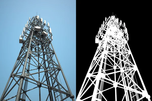 Высокая телекоммуникационная башня — стоковое фото