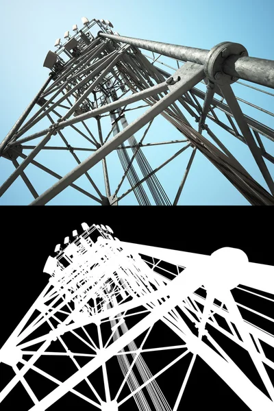 High telecommunications tower — Stock Photo, Image