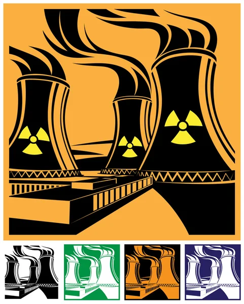 Set centrale nucleare — Vettoriale Stock