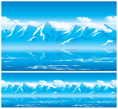 mountains in the sun clipart