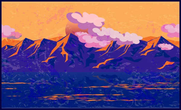 Mountains in the manner of Impressionism Stock Illustration
