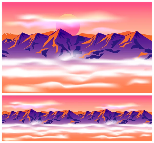Mountain peaks in the clouds Royalty Free Stock Illustrations