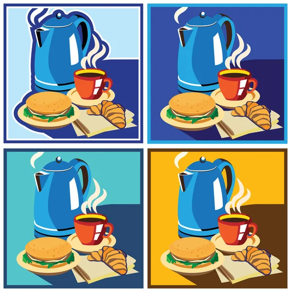 Lunch time set — Stock Vector