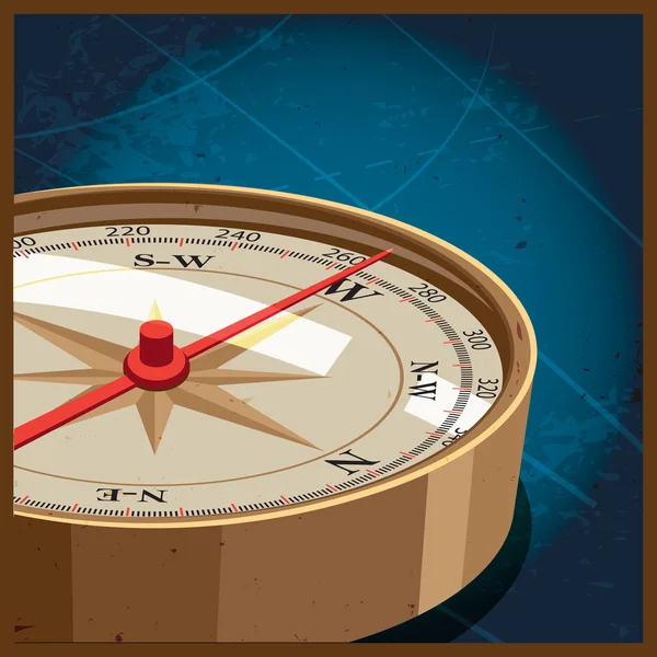 Kompas na západ — Stockový vektor