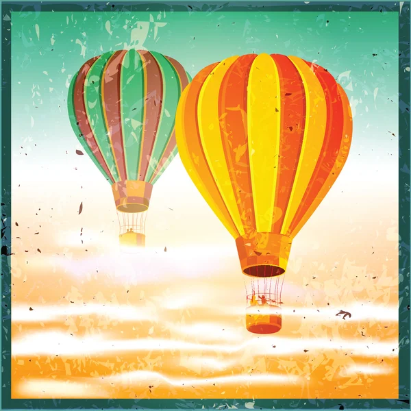Gammel plakat med luftballonger – stockvektor