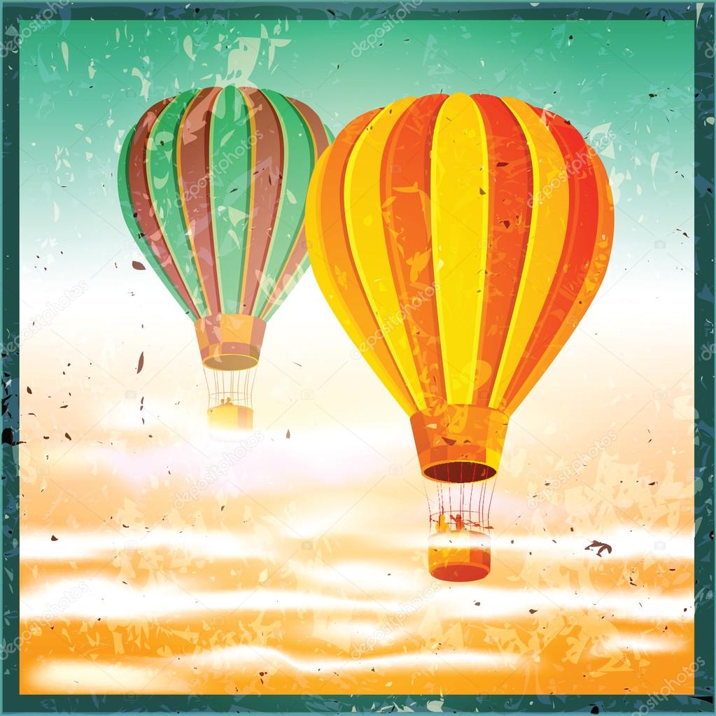 old poster with air balloons