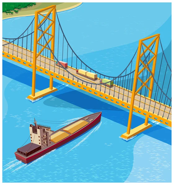 Puente de Bahía — Vector de stock