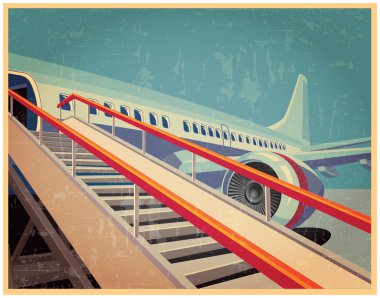 Uçak ile VINTAGE poster