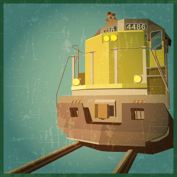 Retro lokomotif — Stok Vektör