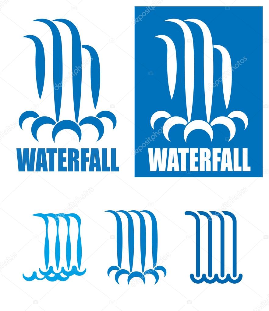 Stylized images of waterfalls.It can be used as a logo, sign or symbol in your projects