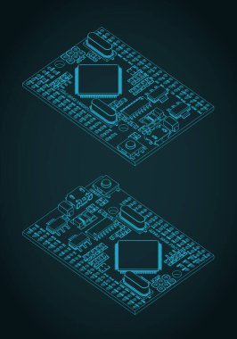 Arduino Mega Pro Mikro denetleyici izometrik çizimler
