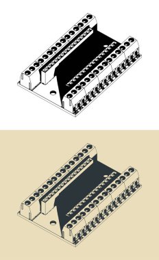 Arduino nano IO kalkanı biçimlendirilmiş vektör çizimleri