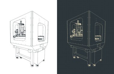 CNC değirmen makinesi biçimlendirilmiş vektör çizimleri