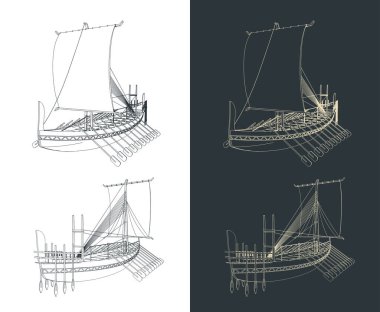 Antik Mısır gemisi vektör çizimlerini biçimlendirdi