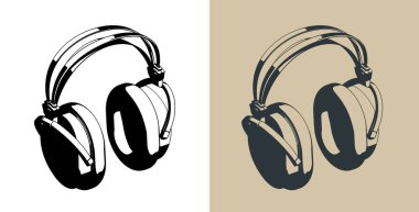 İşitsel kablosuz kulaklıklar vektör çizimlerini biçimlendirdi