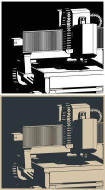 CNC yönlendirici değirmen makinesi biçimlendirilmiş vektör çizimleri