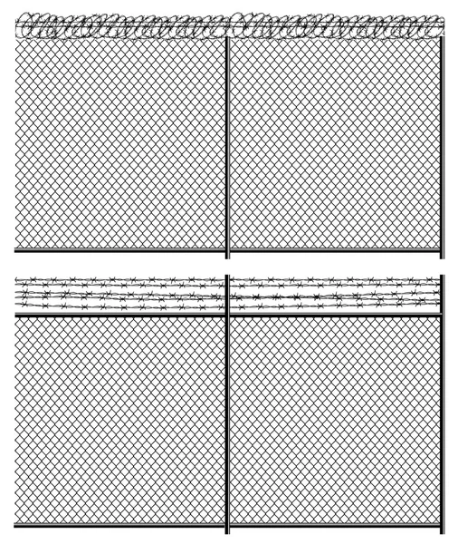 Maschendraht und Stacheldraht — Stockvektor