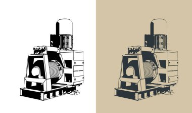 Elektrikli tel halat vinç biçimlendirilmiş vektör çizimleri