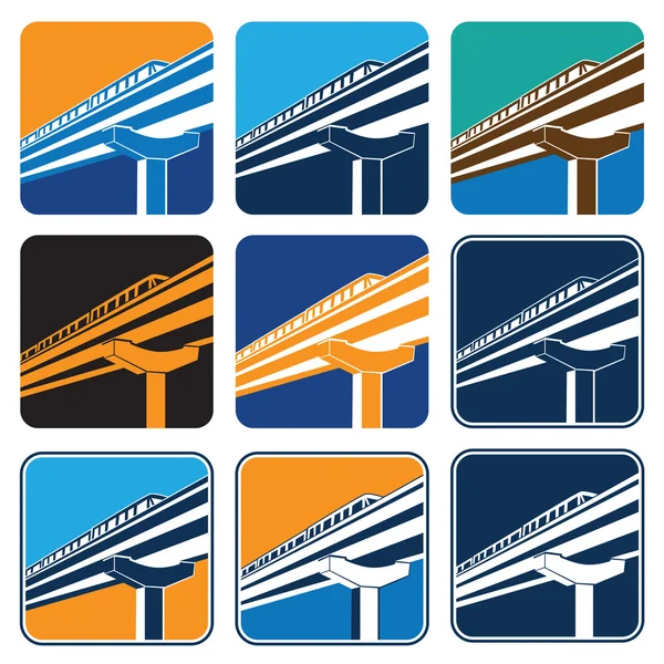 Symboly města vlak — Stockový vektor