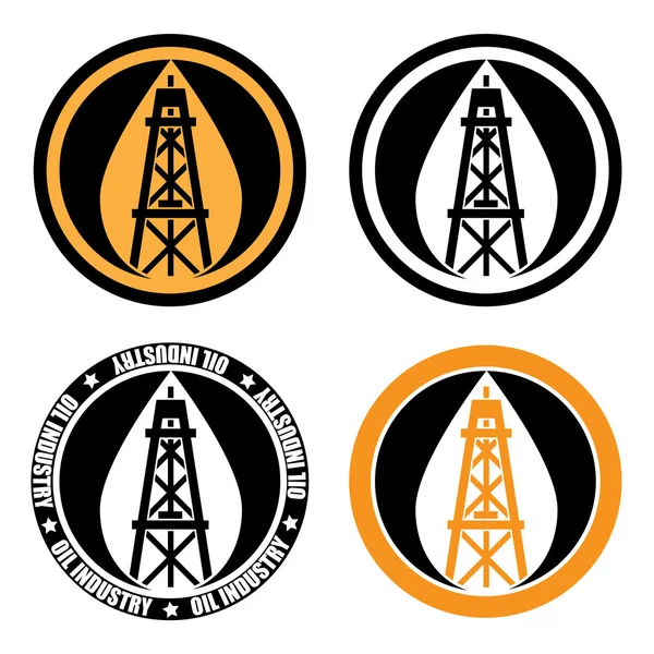 Oil derrick logo — Stock Vector