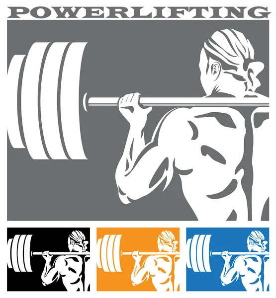 Powerlifting and weightlifting — Stock Vector