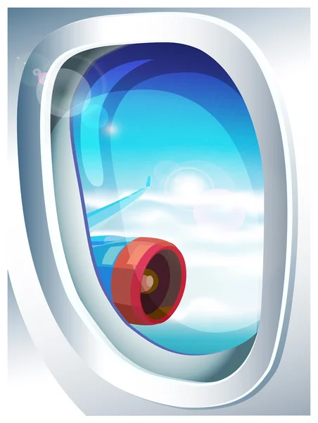 View from a plane window — Stock Vector