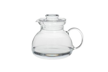 su üzerinde beyaz izole cam sürahi