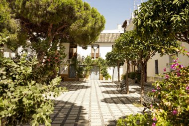 Tipik Estepona sokak manzarası - Mlaga (İspanya)