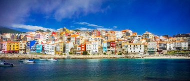 Galiçya 'daki La Guardia köyünün manzarası (İspanya)