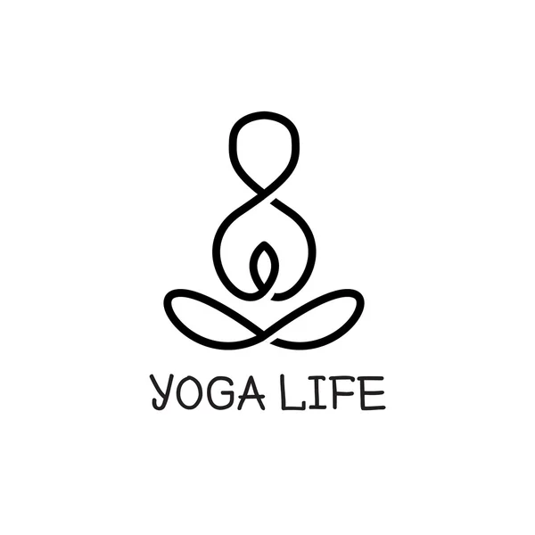 Vector minimalistic yoga logotype. Health logo — Stock Vector