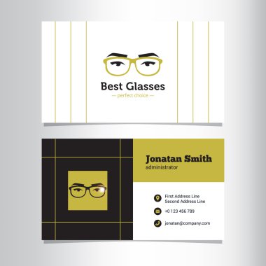 Vektör kartvizit şablonu cam mağaza logolu