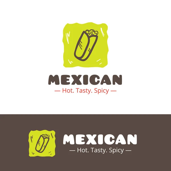 Vector colorful mexican food logo. Mexican restaurant logo. Fast food cafe logo template — Stock Vector