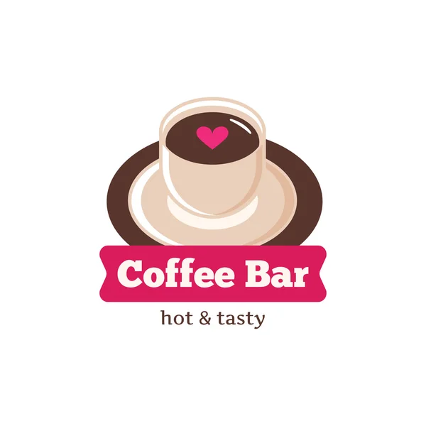 Vector cute coffee bar logo. Coffee shop logo. Coffee cup logotype for cafe or coffee shop — Stock Vector