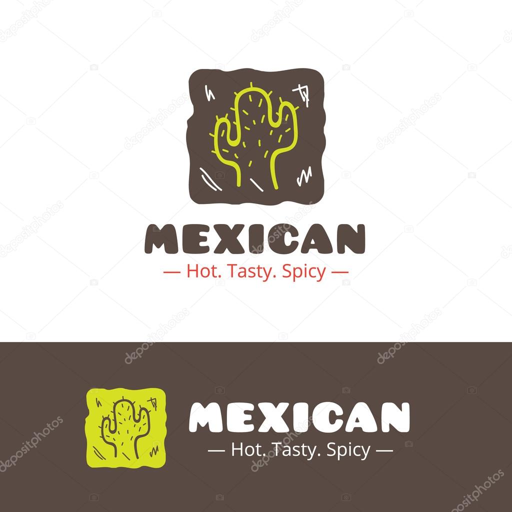Vector colorful mexican food logo. Mexican restaurant logo. Fast food cafe logo template