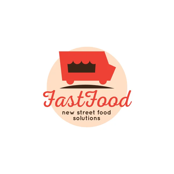 Vector cartoon logotipo do caminhão de fast food . — Vetor de Stock