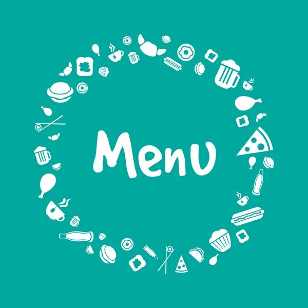 Wektor wygląd menu z ikonami żywności — Wektor stockowy
