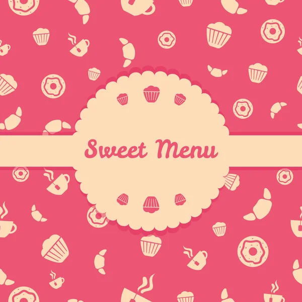 Diseño de menú con dulces patrón sin costuras — Archivo Imágenes Vectoriales