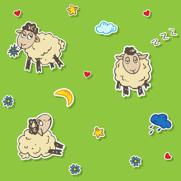 Бесшовный рисунок овцы — стоковый вектор