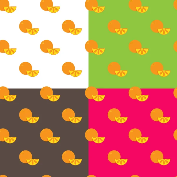 Vector flat orange fruits seamless pattern — Stock Vector