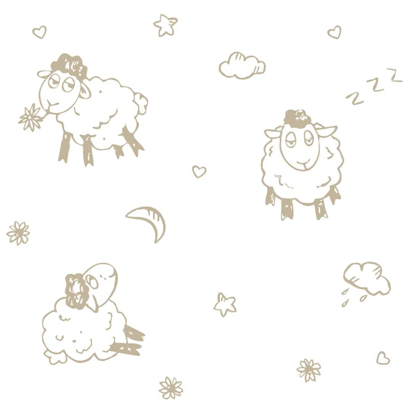 Naadloze schapen patroon — Stockvector