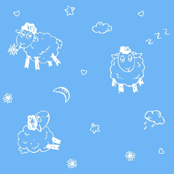 Modèle de mouton sans couture — Image vectorielle