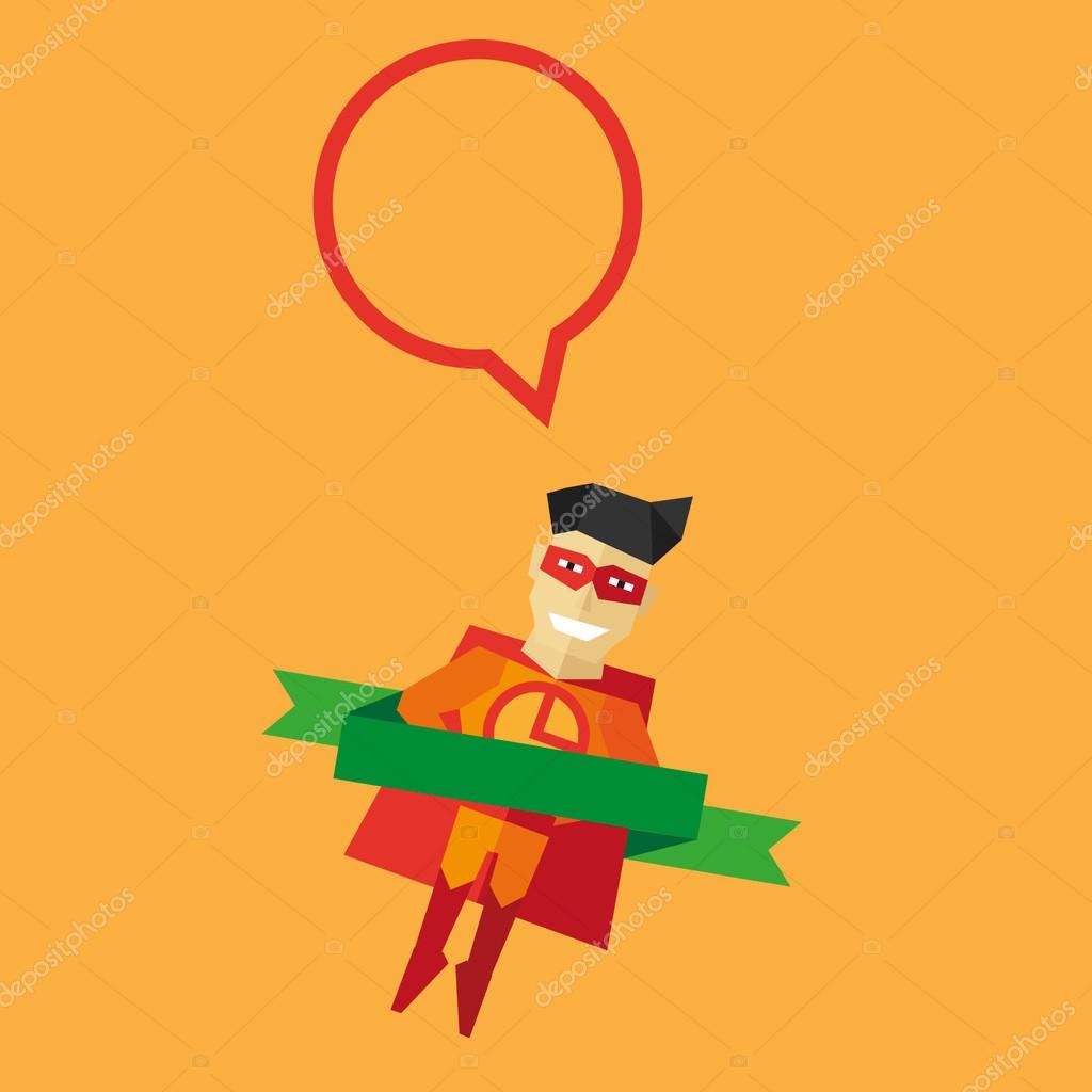 Vector Pizza Man logo as a superhero