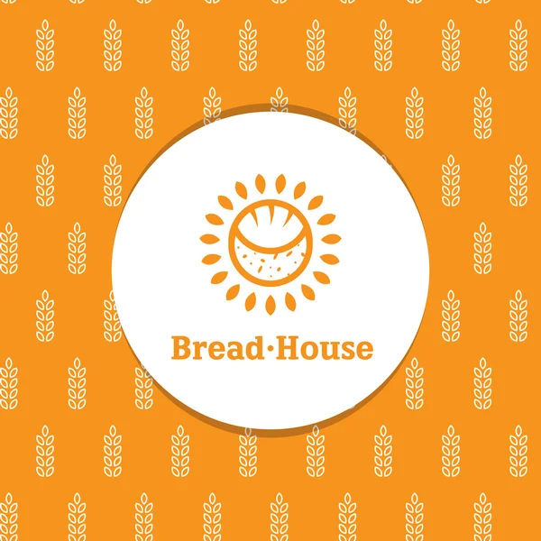 Logotipo de panadería minimalista vectorial soleado con patrón decorativo sin costuras — Archivo Imágenes Vectoriales