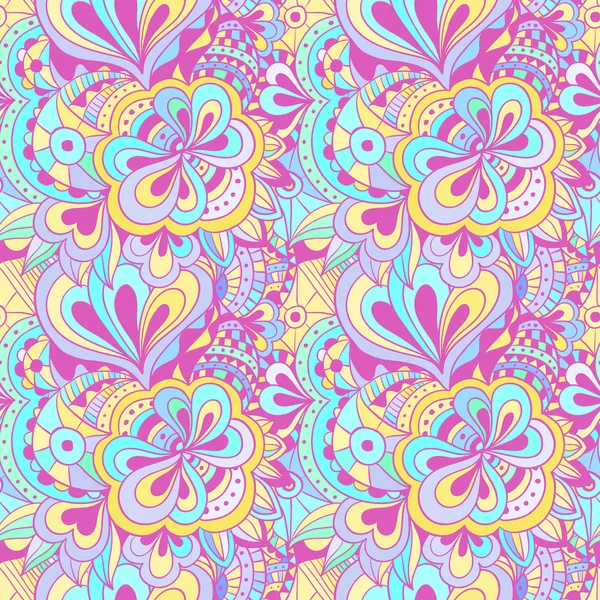 Modèle floral sans couture dessiné à la main vectoriel doodle — Image vectorielle
