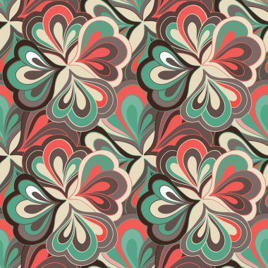 Vektör doodle el çekilmiş sorunsuz çiçek desenli